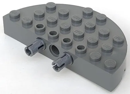 Brick, Round Corner 4 x 8 Full Brick Double with 2 Fixed Rotatable Friction Pins