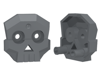 Rock Skull 1 x 4 x 3 Relief with Two Pins