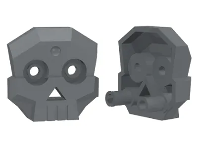 Rock Skull 1 x 4 x 3 Relief with Two Pins