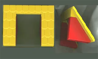 Duplo Roof Sloped 60 - 8 x 4 x 4 with Yellow Shingles and Loft Opening