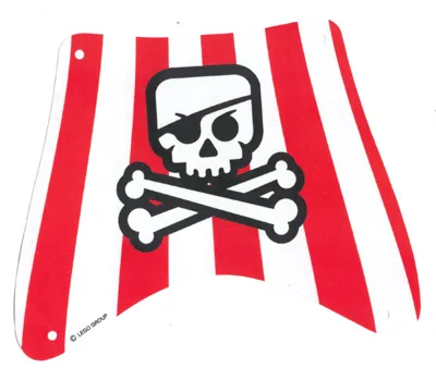 Cloth Sail 27 x 22 Top with Skull and Crossbones with Eye Patch on Red Stripes Background Pattern