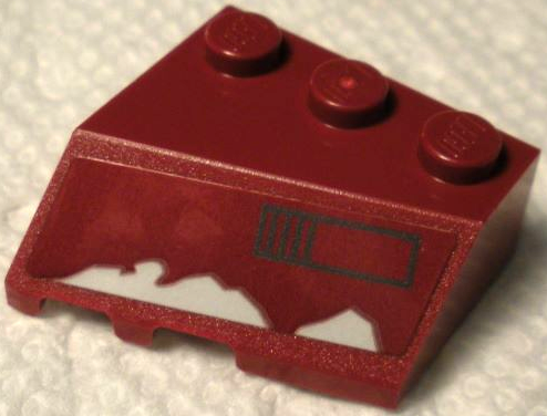 Wedge 3 x 3 Sloped Right with Light Bluish Gray Damage and Black Rectangle (Missile Launcher) Pattern (Sticker) - Set 75312