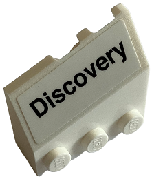 Wedge 3 x 3 Sloped Right with Black 'Discovery' Pattern (Sticker) - Set 10283