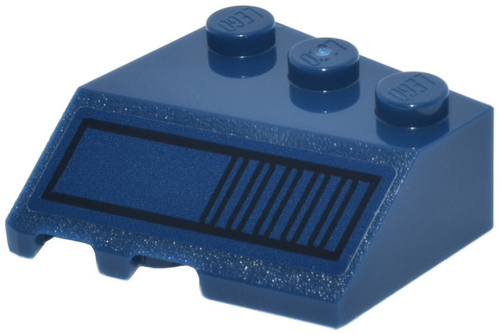 Wedge 3 x 3 Sloped Right with Black Border and Vents Pattern (Sticker) - Set 75433