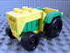 Duplo Farm Tractor with Black Wheels, Green Engine and Fenders, and Yellow Hitch