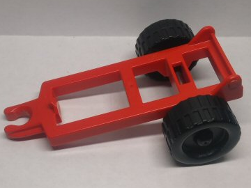 Duplo Farm Trailer Frame with Wheels, Small Reinforcement Around Axle