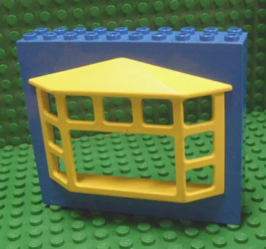 Fabuland Building Wall 2 x 10 x 7 with Yellow Bay Window