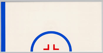 Tile 8 x 16 with Bottom Tubes on Edges with Half Circle and Blue Stripe on Left Pattern