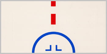 Tile 8 x 16 with Bottom Tubes on Edges with Half Circle and Red Stripe Pattern