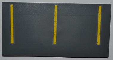 Tile 8 x 16 with Bottom Tubes on Edges with 3 Yellow Lines Pattern (Stickers) - Set 8186