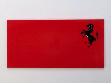 Tile 8 x 16 with Bottom Tubes on Edges with Black Horse Ferrari Logo Pattern Model Left Side (Sticker) - Set 8654