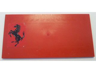 Tile 8 x 16 with Bottom Tubes on Edges with Black Horse Ferrari Logo Pattern Model Right Side (Sticker) - Set 8654