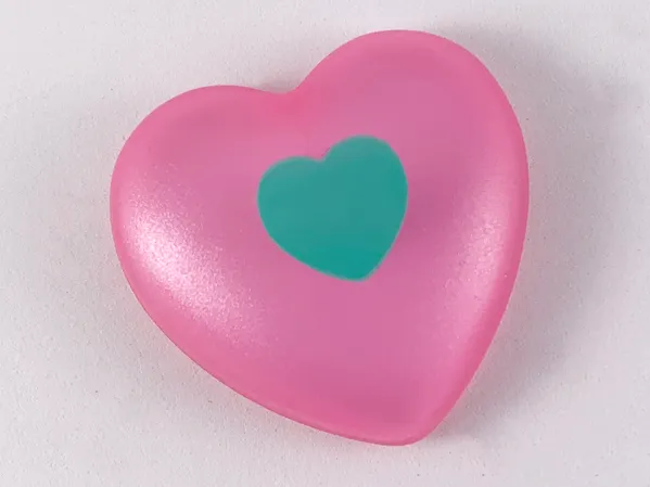 Clikits, Icon Heart Giant with Pin with Dark Turquoise Heart Pattern