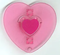 Clikits, Icon Heart with 2 Pins and Picture Holder with Magenta Heart Pattern