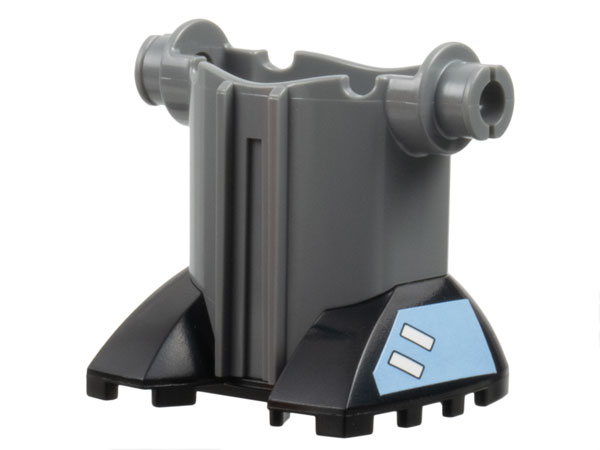 Sports Promo Figure Base with Black Feet with White Stripes on Medium Blue Background Pattern on Both Sides (Stickers) - Set 7922