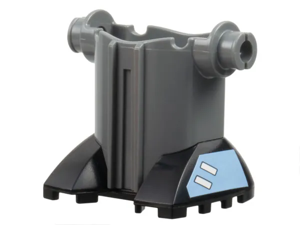 Sports Promo Figure Base with Black Feet with White Stripes on Medium Blue Background Pattern on Both Sides (Stickers) - Set 7922