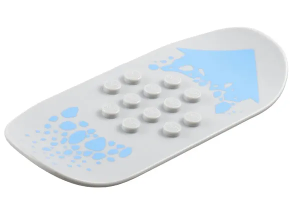 Sports Promo Snowboard from McDonald's Sports Set Number 6 (7922) with Bright Light Blue Arrow and Splotches Pattern