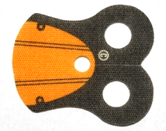 Minifigure Armor Pauldron Cloth with Black Neck and 4 Thin Black Stripes Pattern, Thick Border