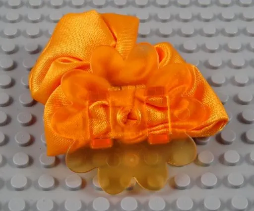 Clikits Hair Accessory, Scrunchie with Trans-Light Orange Flower with Hole