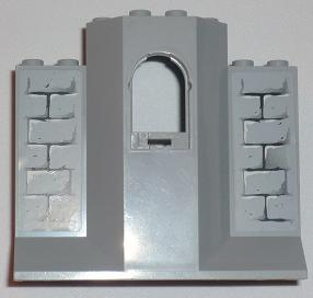 Panel 3 x 8 x 6 with Window with Light Bluish Gray Bricks Pattern (Stickers) - Set 8813/8823