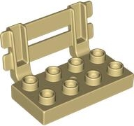 Duplo, Plate 2 x 4 with Angled Railing / Fence