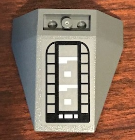 Wedge 4 x 4 Triple Inverted with Connections between 2 Studs with SW B-wing Underside Exhaust Pattern (Sticker) - Set 75050