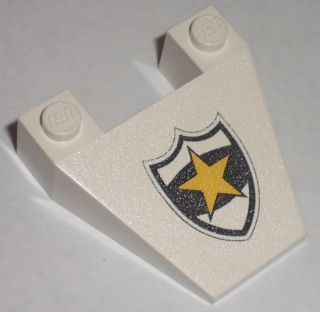 Wedge 4 x 4 Taper without Stud Notches with Police Yellow Star Badge Pattern