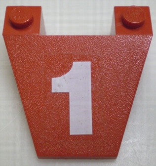 Wedge 4 x 4 Taper without Stud Notches with White Number 1 Pattern (Sticker) - Set 5540