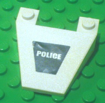 Wedge 4 x 4 Taper without Stud Notches with White 'POLICE' on Black Background Pattern (Sticker) - Set 7237