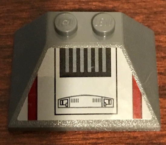 Slope 45 3 x 4 Double / 33 with SW Machinery and Thick Dark Red Stripes Pattern (Sticker) - Set 75158