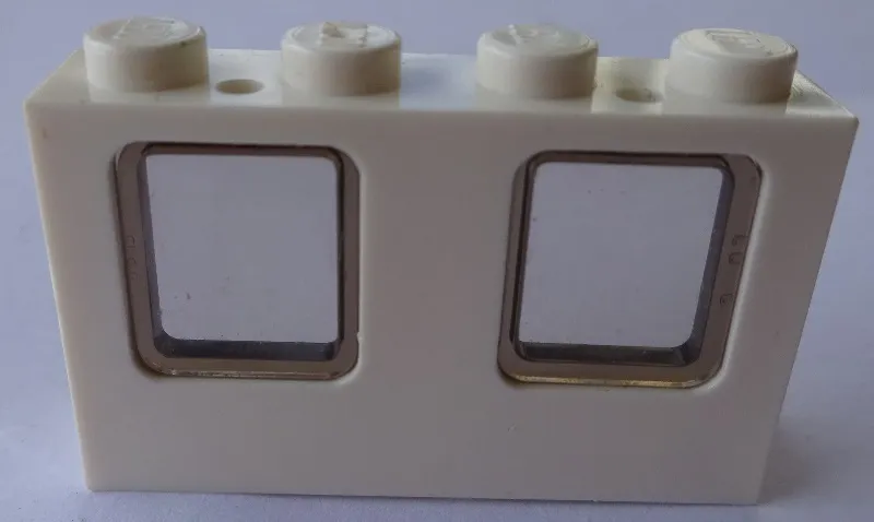 Window 1 x 4 x 2 Plane, Single Top Hole and Double Bottom Holes for Glass with Trans-Brown Glass (4863 / 4862)