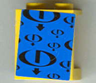 Panel 1 x 2 x 2 - Hollow Studs with Black Gravity Games Logo Repeating on Blue Background Pattern (Sticker) - Set 3538