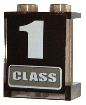 Panel 1 x 2 x 2 - Hollow Studs with '1 CLASS' Pattern (Sticker) - Sets 4511 / 10157
