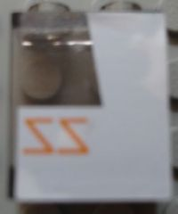 Panel 1 x 2 x 2 - Hollow Studs with Reversed Orange 'ZZ' on White Background SW Rebel Snowspeeder Pattern Model Left Side (Sticker) - Set 10129