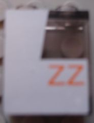 Panel 1 x 2 x 2 - Hollow Studs with Orange 'ZZ' on White Background SW Rebel Snowspeeder Pattern Model Right Side (Sticker) - Set 10129