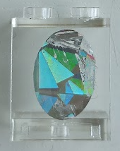 Panel 1 x 2 x 2 - Hollow Studs with Oval Mirror Pattern (Sticker) - Sets 7579