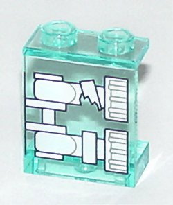 Panel 1 x 2 x 2 - Hollow Studs with White Minifigure Skeleton Legs with Broken Knee X-Ray Pattern