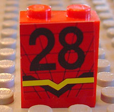 Panel 1 x 2 x 2 with Number 28 and Lines Dropping Down at Center Pattern (Sticker)