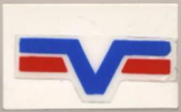 Panel 1 x 2 x 1 with Blue -V- and two Red Lines Pattern (Sticker) - Set 6614