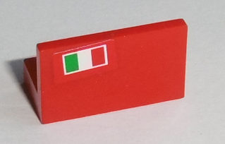 Panel 1 x 2 x 1 with Italian Flag on Red Background Pattern Model Left Side (Sticker) - Set 8654 / 8375 / 8673