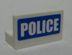 Panel 1 x 2 x 1 with 'POLICE' White on Blue Pattern (Sticker) - Set 7741