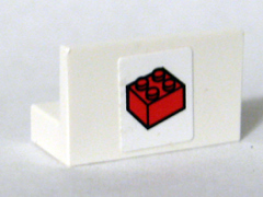 Panel 1 x 2 x 1 with Red 2 x 2 Brick Pattern (Sticker) - Set 4032-1