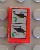 Panel 1 x 2 x 1 with Helicopter Landing Gear Instructions Pattern (Sticker) - Set 8856