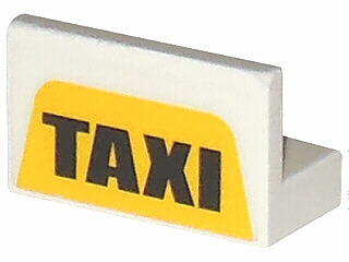 Panel 1 x 2 x 1 with 'TAXI' on Yellow Pattern (Sticker) - Set 4852