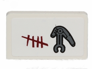 Panel 1 x 2 x 1 with Battle Droid Head and Enemy Shoot Count Pattern Model Right Side (Sticker) - Set 75037