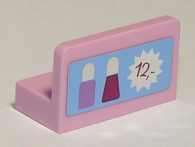 Panel 1 x 2 x 1 with Two Nail Polish Bottles and Pricing '12' Pattern (Sticker) - Set 41058