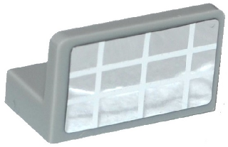 Panel 1 x 2 x 1 with Mirror with White Grid Pattern (Sticker) - Set 41118