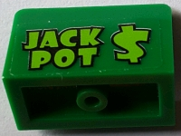 Panel 1 x 2 x 1 with Lime 'JACK POT $' Pattern (Sticker) - Set 71016