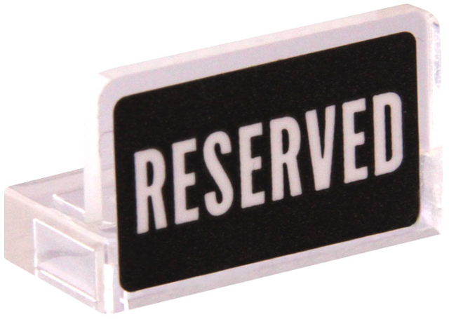 Panel 1 x 2 x 1 with White 'RESERVED' on Black Background Pattern (Sticker) - Set 21319