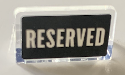 Panel 1 x 2 x 1 with White 'RESERVED' on Black Background Pattern (Sticker) - Set 21319